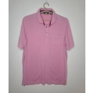 Greyson pink pima cotton short sleeve polo shirt - XL